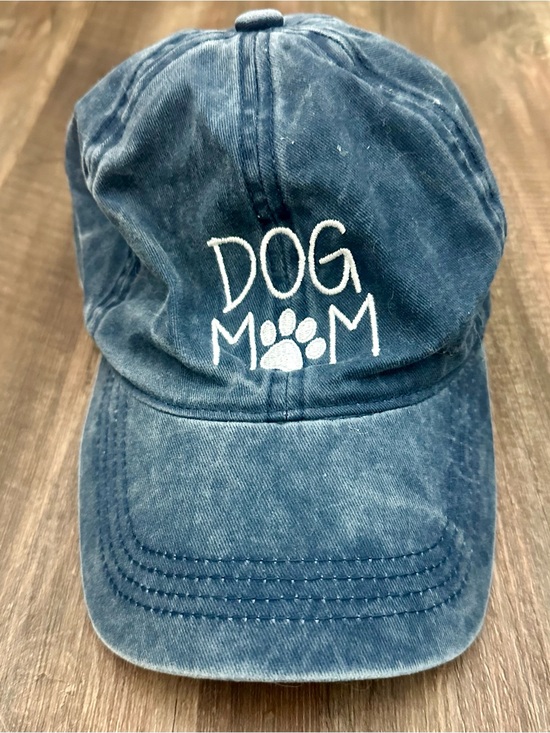 David and Young Accessories - David and Young Blue "DOG MOM" Embroidered Baseball Cap